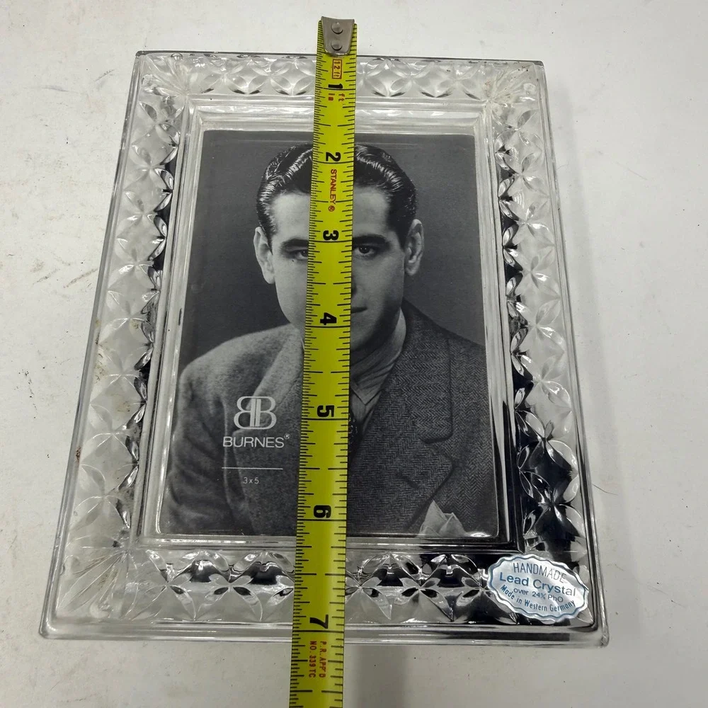 Burnes of Boston Lead Crystal Picture Frame 3x5 Handmade Western Germany Vintage